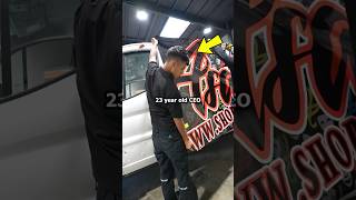 23 year old Treats his Employees Really Well… carwrap longbeach Wrapshop [upl. by Odnumyer44]