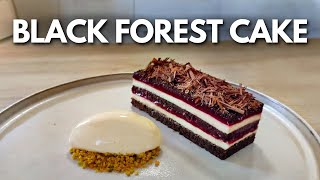 Fine dining BLACK FOREST CAKE recipe  Michelin Star Dessert At Home [upl. by Kirtap359]