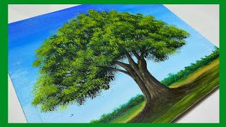 Como Pintar un ARBOL con Acrilico Paso a Paso Muy Facil  Tutorial de Pintura Acrilica 75 [upl. by Xyla]