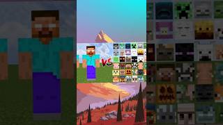 Herobraine vs all 😈mobs 😱shorts minecraft [upl. by Anelak122]