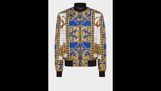 Versace Feline DEA print Baroque Barocco silk bomber jacket [upl. by Bhatt]