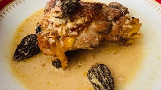 POULARDE AUX MORILLES ET AU VIN JAUNE  FATTENED CHICKEN WITH MORELS AND YELLOW WINE VIDEO 232 [upl. by Iain518]