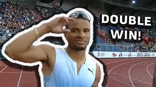 Andre De Grasse takes down Marcell Jacobs and Sweeps 100m And 200m At Ostrava Golden Spike 2024 [upl. by Nedac]