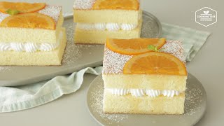 오렌지 카스테라 케이크 만들기  Orange Castella Cake Recipe  Cooking tree [upl. by Efal]