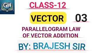 Parallelogram law of vector additionclass 11by BRAJESH SIRVector [upl. by Yrailih]