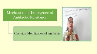 Chemical modification of antibiotic Mechanism of emergence of antibiotic resistance [upl. by Edith]