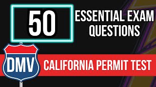 California DMV Permit Test 2024 50 Essential Exam Questions [upl. by Emirej]