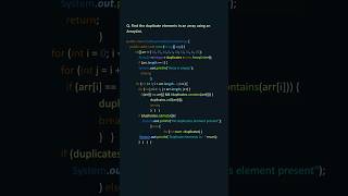 Find the Duplicate Elements in an Array Using ArrayList javaprogramming java coding array [upl. by Bancroft326]