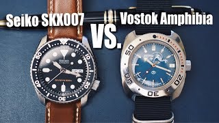 The Seiko SKX007 vs The Vostok Amphibia [upl. by Hsac242]