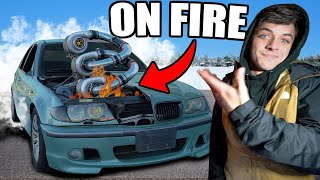 Triple Turbo BMW Catches On FIRE [upl. by Elliot624]