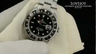 Rolex Mens GMT Master Stainless Steel Wristwatch Watch Black Dial 16700 Genuine [upl. by Aniahs]