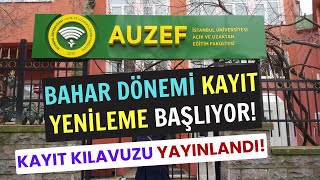 İstanbul Aöf AUZEF 2024 Bahar Dönemi Kayıt Yenileme Başlıyor AUZEF Kayıt Yenileme Nasıl Yapılır [upl. by Morven]