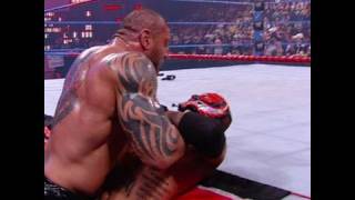 Batista attacks quothis friendquot Rey Mysterio at WWE Bragging Rights [upl. by Hsetim]