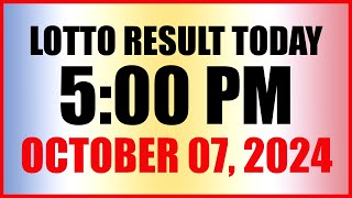 Lotto Result Today 5pm October 7 2024 Swertres Ez2 Pcso [upl. by Boggs969]