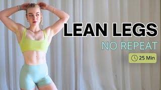 25 Min LEAN LEGS No Repeat Dumbbell Only Strength Workout  For People Who Get Bored Easily [upl. by Inad]