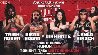 Diamante vs Kiera Hogan vs Trish Adora vs Leyla Hirsch  Four Corner Survival  HCTV 50  WWE 2K23 [upl. by Moreen]