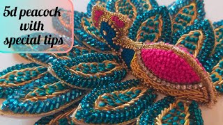 simple amp easy with special tips 5d 🦚peacock stiching peacockaariwork peacock aariwork 5d design [upl. by Carilla669]