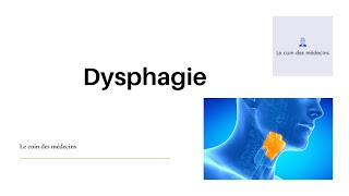 Dysphagie [upl. by Pacificia]