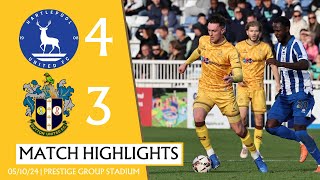 MATCH HIGHLIGHTS Hartlepool United 4 Sutton United 3 051024 VNL [upl. by Dyann]