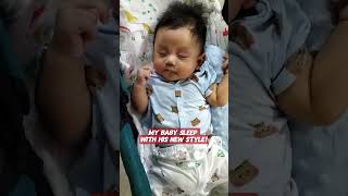 Baby sleep with new funny style baby babyshorts babysleep [upl. by Aland607]