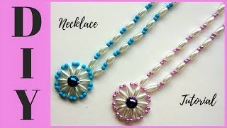 10 minutes DIY necklace How to make beaded necklace with pendant  Jewelry making tutorial [upl. by Nivk38]