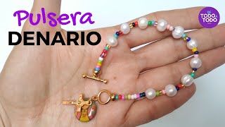 Pulsera DENARIO en perlas DIY [upl. by Neellok635]