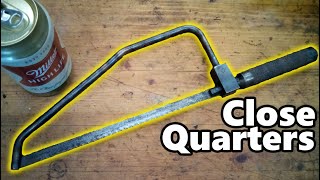 Unusual Vintage Close Quarters Hacksaw  Homemade [upl. by Aerdnek]