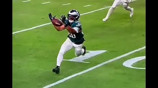 NFL Eagles Saquon Barkley Drops Pass and Suspect Play Calling [upl. by Ripley487]