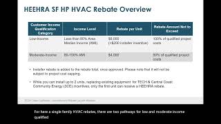 TECH Clean California New HVAC Incentives and HEEHRA Rebates Overview Webinar  October 29 2024 [upl. by Roht]