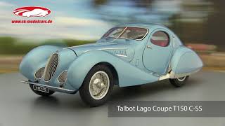 ckmodelcarsvideo Talbot Lago Coupe T150 CSS Teardrop Figoni amp Falaschi Baujahr 19371939 CMC [upl. by Centeno]