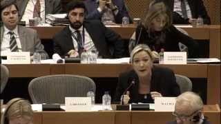 Intervention de Marine Le Pen en Commission du commerce international [upl. by Sinylg]