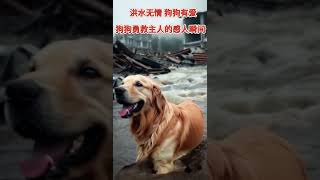 After a typhoon heavy rain caused flooding and a golden retriever bravely rescued its trapped li [upl. by Anilec]