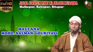 MAULANA MOHD SALMAN GOURIYAVIJALSASIRATUN NABI WA ISLAHE MUASHRA MALHEPUR BABUPUR ON 2018 [upl. by Notsahc]