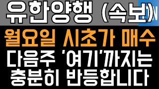 유한양행 주가전망  긴급 월요일 시초가 매수 다음주 여기까지는 충분히 반등합니다 [upl. by Weber927]