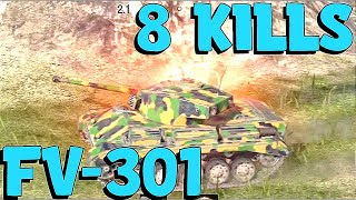 FV301 19000 damage 8 destroyed big bosswotbreplays wotblitzreplays blitzreplays [upl. by Anairt688]