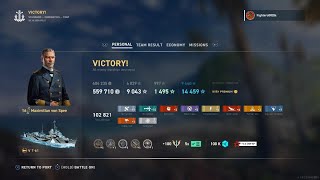 World of Warships Legends  MY MOST EPIC ROUND EVER T61 Tier V German Premium Destroyer [upl. by Byrle]