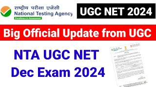 Big Update  Official Notice from UGC  UGC NET December Exam 2024  UGC NET MENTOR [upl. by Ashatan]