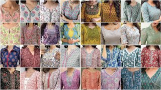 Simple Or Stylish Printed Kurti Neck Design Ideas 2023 [upl. by Micro]