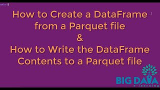 How to create a Spark Dataframe from Parquet file [upl. by Vola]