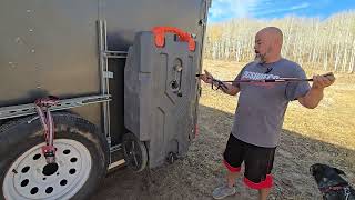 Enclosed Trailers Spare Tire And Rhino Tank Rear Mount Setup [upl. by Wake704]