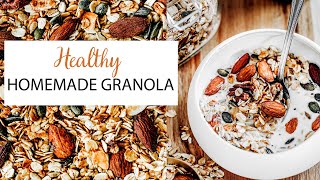 Homemade granola recipe I Healthy Easy and Crunchy I Sweetly Cakes [upl. by Laforge]