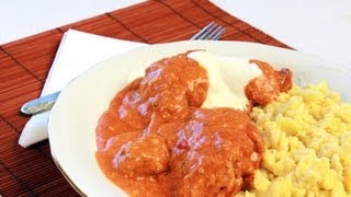 Paprikás csirke galuskával videó recept Paprika chicken with dumplings [upl. by Arinay]