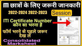 ITI Certificate Number kaun sa hota hai  iti consolidated Marksheet iti certificate download [upl. by Reiter]