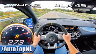 AMG GLA 45 S TOP SPEED on AUTOBAHN NO SPEED LIMIT by AutoTopNL [upl. by Dituri]