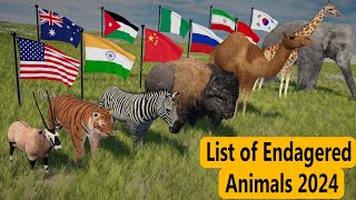 List of Endangered Animals 2024  Rarest Animals [upl. by Higinbotham789]