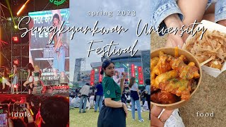 SUNGKYUNKWAN UNIVERSITY FESTIVAL Vlog Part I  IVE international food activities flea market [upl. by Eadie982]