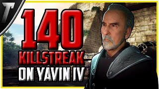 Star Wars Battlefront 2 Count Dooku 140 Killstreak Yavin IV [upl. by Gelya]