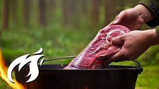 So frittierst du gefrorenes Rinderfilet im Wald 🔥😳🥩 Fire Kitchen ASMR 🔥🔥🔥 [upl. by Atirres]