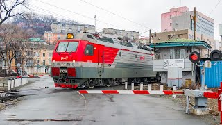 Railway Railroad Crossings of Primorsky Krai  Железнодорожные переезды Приморья [upl. by Ivette101]