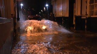 LOWER FERRY HIGH TIDE CARS IN WATER DARTMOUTH UK OCT 17th 2012 [upl. by Gorman184]